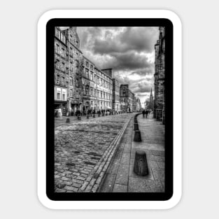 Edinburgh Royal Mile, Black And White Sticker